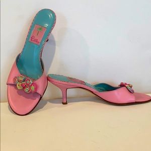Lilly Pulitzer kitten heel sandals